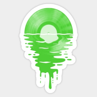 Cool Music Vinyl Record Retro Green Sticker